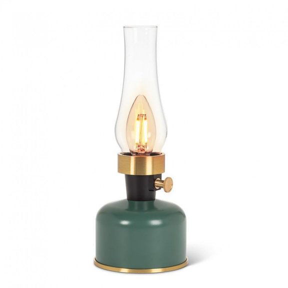 Green Led Lamp With Chimney Lantern