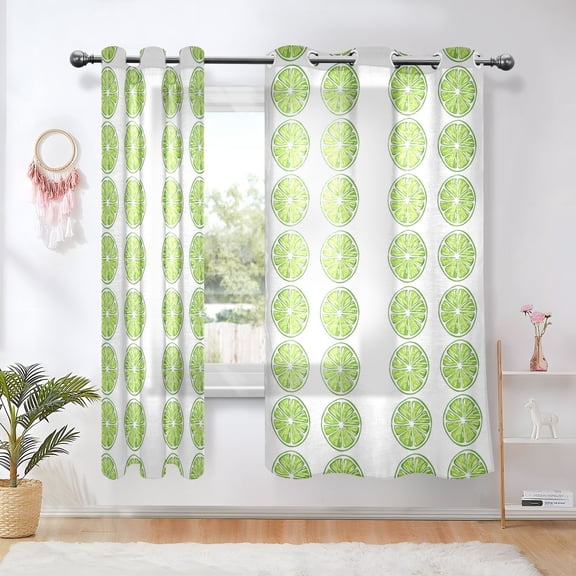 Green Lemon Blackout Curtains Thermal Insulation 63 inch Grommet for Bedroom Living Room Bathroom Kitchen Windows 2 Pack