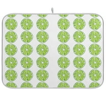 Green Lemon Dish Drying Mat Dish Drainer Rack Mats Water Absorbent Non-Slip Easy Clean Heat Resistant for Kitchen Counter