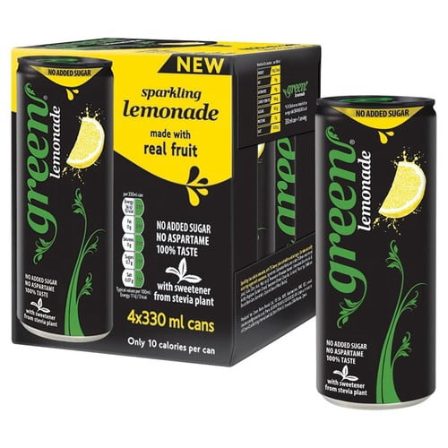 Green Lemonade 4 x 330ml, British Import (Pack of 2)