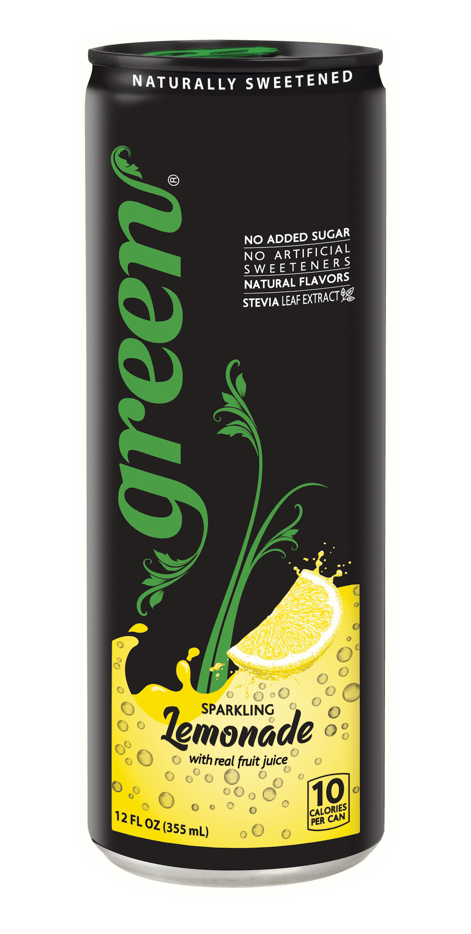 Green Lemonade No Added Sugar 6 Real Lemon Juice 10 Calories per can