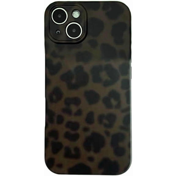 Green Leopard Cheetah Print Tortoise Shell Phone Case for iPhone 13 Cute Trendy Vintage Amber Pattern Matte Slim Full Camera Flexible Soft TPU Protective Cover for iPhone 13 6.1''
