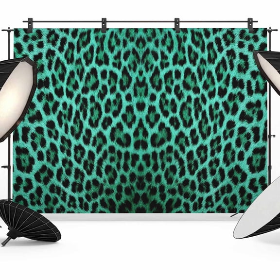 Green Leopard Print Backdrop for Photoshoot,Photography Photo Studio Background Wall Backdrop,Farmhouse Abstract Animal Patterned Back Drop Banner Panel for Portraits Wedding Live Streaming 7x5Ft