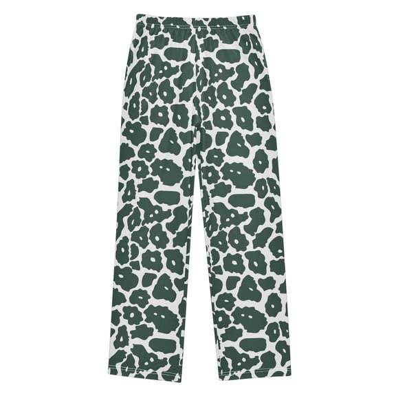 Green Leopard Print Christmas Pajama Pants Soft and Lightweight Elastic Waistband Christmas Pajama Pants