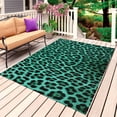 thumbnail image 1 of Green Leopard Print Outdoor Rug for Patio/Deck/Porch, Non-Slip Large Area Rug 3 x 5 Ft, Farmhouse Abstract Animal Patterned Indoor Outdoor Rugs Washable Area Rugs, Camping Rug Carpet Runner, 1 of 8