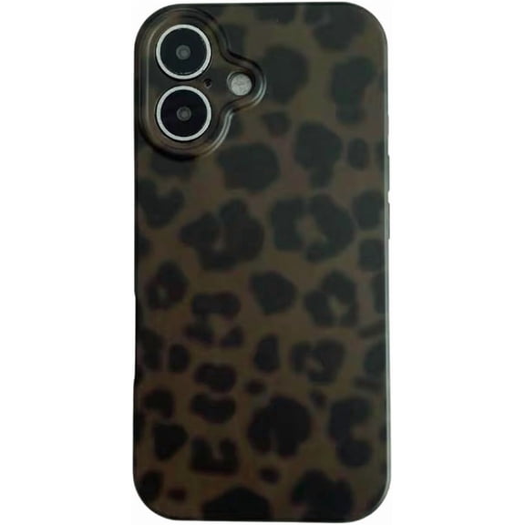 Green Leopard Print Phone Case for iPhone 17 Cute Aestheic Tortoise Shell Retro Cheetah Pattern Matte Slim Full Camera Flexible Soft TPU Protective Cover for iPhone 17 6.3‘’