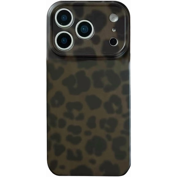 Green Leopard Print Phone Case for iPhone 17 Pro Cute Aestheic Tortoise Shell Retro Cheetah Pattern Matte Slim Full Camera Flexible Soft TPU Protective Cover for iPhone 17 Pro 6.3‘’