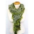 thumbnail image 1 of Green Leopard Print Ruffle Scarf, 1 of 1