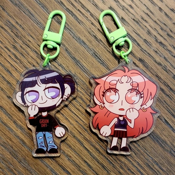 Green Lesbians Acrylic Keychains | Aya Oosawa & Mitsuki Koga Yuri Manga Charms 2.5 (1 keychain)