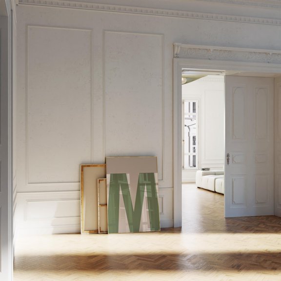 Green Letter M Alphabet Decor Wall Art
