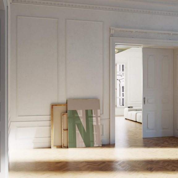 Green Letter N Alphabet Monogram Decor Wall Art