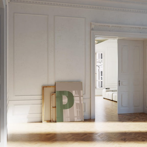 Green Letter Print Big Initial Wall Art Alphabet P Dorm Room Minimalist Monogram Print Home Decor #2571, 8x12 UNFRAMED