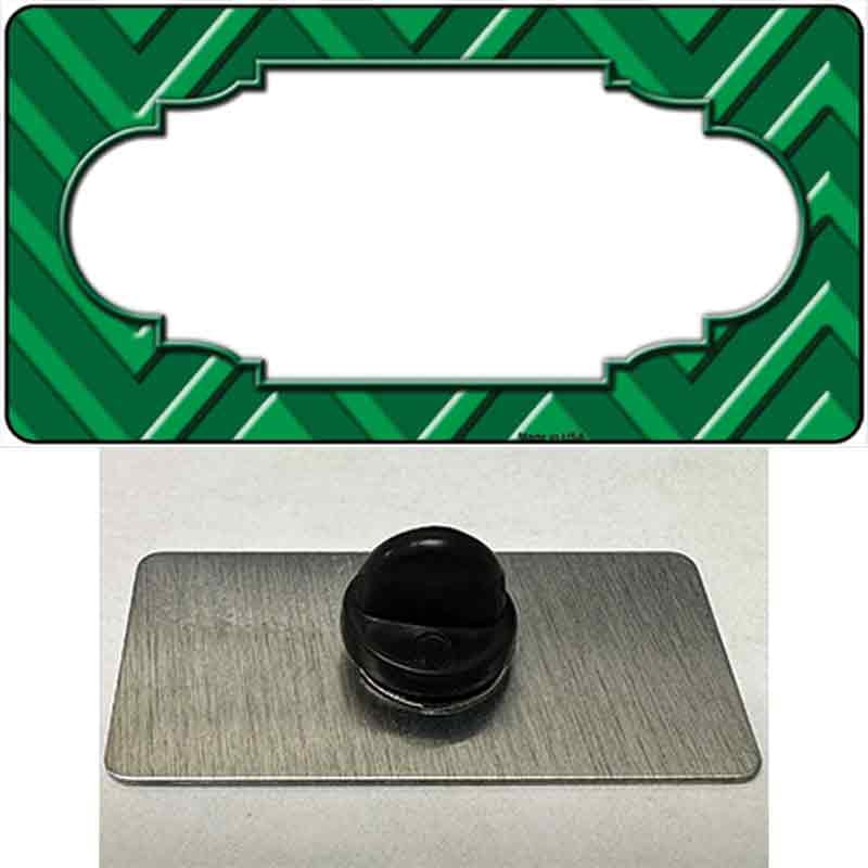 Green Light Green Scallop Large Chevron Novelty Metal Hat Pin 1.5