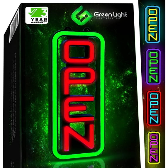 Green Light Innovations Spectrum Vertical Open Sign GLI