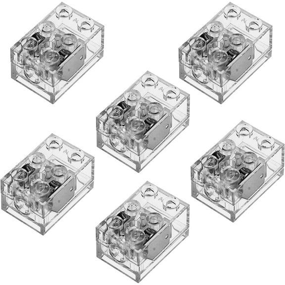 Green Light-Up-Bricks Accessories Kits, 2x3 Classic Transparent LED Light Brick Pack, 6PCS Parts Building-Blocks Set Toys