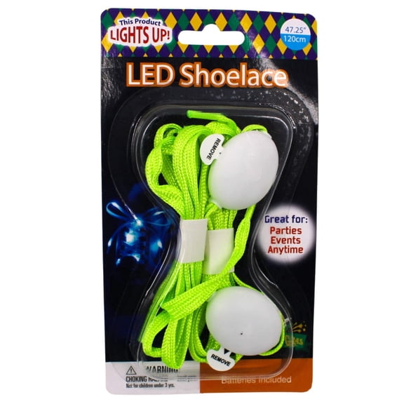 Green Light Up Shoelaces (Pair)