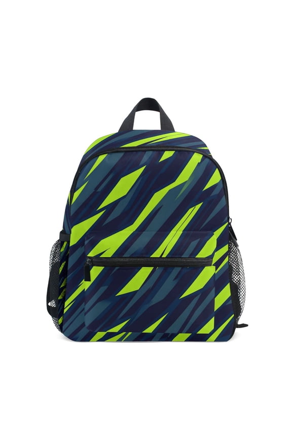 Green Lightning Mini Backpack Cute Small Backpack with Chest Strap and Whistle Ages 3-8