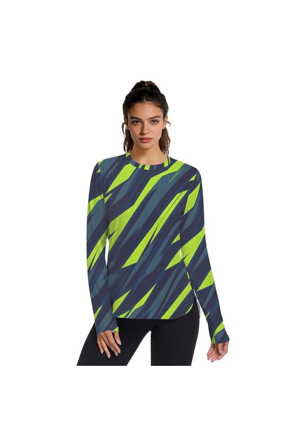 Green Lightning Women's Activewear UPF 50+ Sun Protection Shirt Cooling Quick Dry Thumb Hole Top