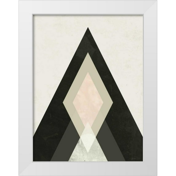 Green Lili 12x14 White Modern Wood Framed Museum Art Print Titled - Mountains Beyond Mountains I