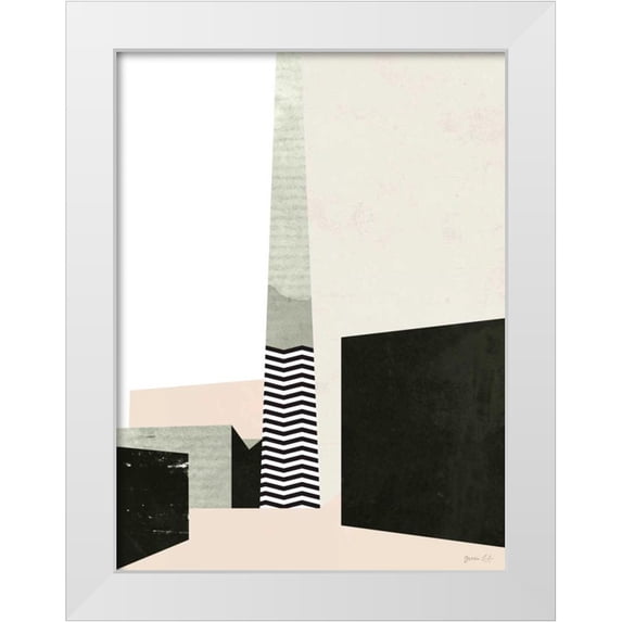 Green Lili 25x32 White Modern Wood Framed Museum Art Print Titled - Edge of Town I
