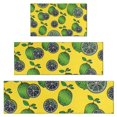 thumbnail image 1 of Green Lime Slices Yellow Pattern Kitchen Rugs Sets Of 3,Kitchen Runner Rugs Non Skid Washable,Decorative Kitchen Floor Mats for Kitchen,Sink,Laundry,17"x30"+ 17"x47" + 17"x59", 1 of 6