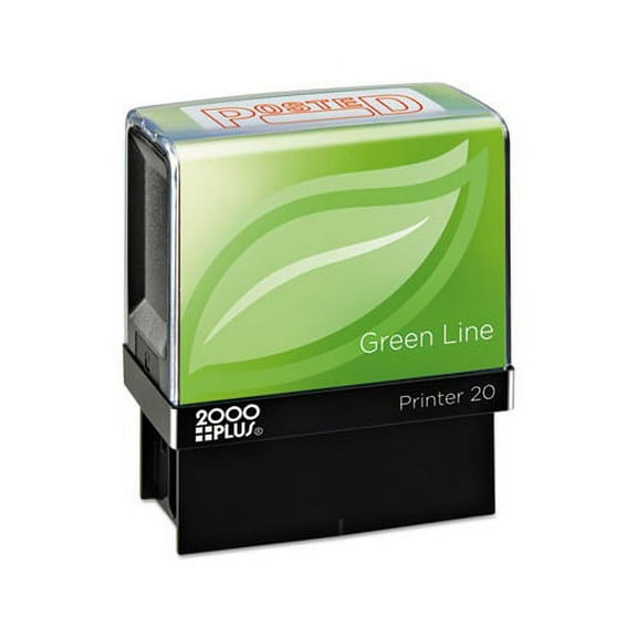 Green Line Message Stamp Posted, 1 1/2 x 9/16, Red