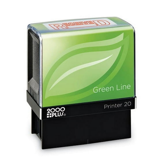 Green Line Message Stamp, Received, 1 1/2 X 9/16, Red | Bundle of 2 Each