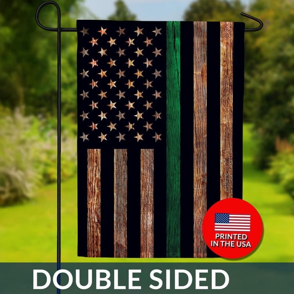 Green Line Military Flag Double Sided Support Our Troops Tribute 1