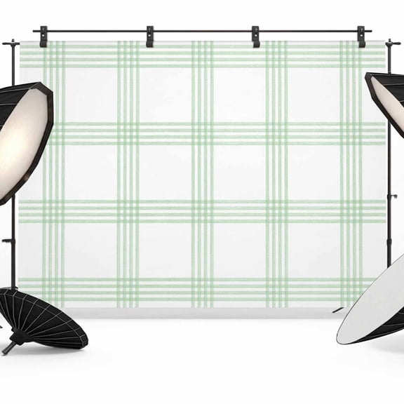 Green Line Plaid Photography Backdrop 7x5FT, Vintage Boho Checkered Texture Photo Backdrops, Background for Photography Studio Photo Studio Background, Back Drop for Photoshoot