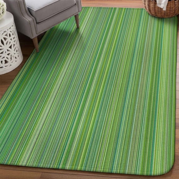 Green Linear Stripes Lines Area Rugs for Living Room 5x6, Modern Abstract Lime Green Crisp Lines Washable Area Rug Non Slip, Stain Resist Linen Carpet for Bedroom, Dining Room, Entryway, Entrance