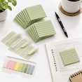 Green Lined Transparent Sticky Note Set with Dual-Tip Marker and Index ...