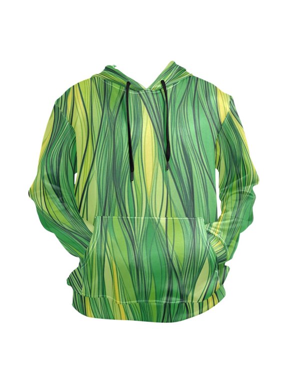 Green Lines Jumping Men’s Hoodies Sweatshirt Fleece Jackets Long Sleeve Sweatshirts