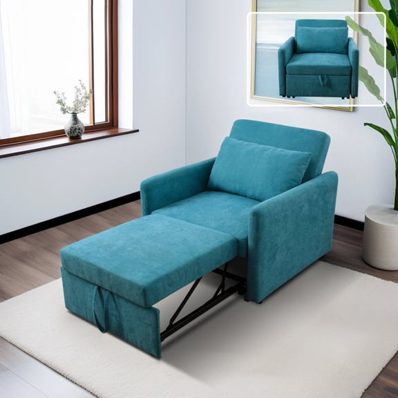 Green Lint 1-Piece Convertible Sofabed Chair