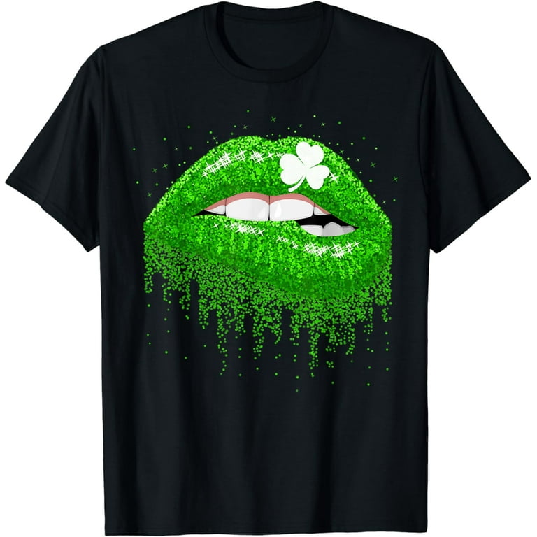 Green Lips Biting Sexy Irish Costume Shirt St Patricks Day T-Shirt Green Lips Biting Sexy Irish Costume Shirt St Patricks Day T-Shirt