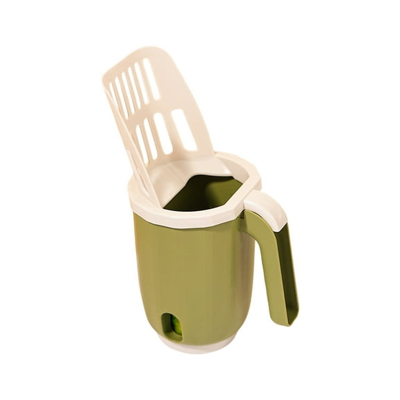 Green Litter Box Shovel With Built-In Trash Can And Bag Storage Portable Kitty Poop Disposal System One-Hand Operation Easy To Carry Saves Cleaning Time Suitable For Households With Cats