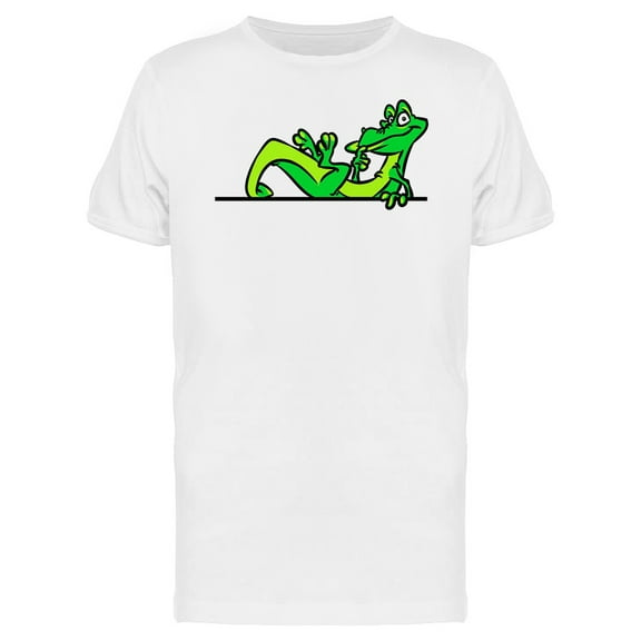 Green Lizard Cartoon T-Shirt Men -Image by Shutterstock, Male x-Large