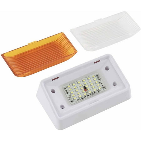 Green LongLife 12V LED Rectangular Porch Light with White Base