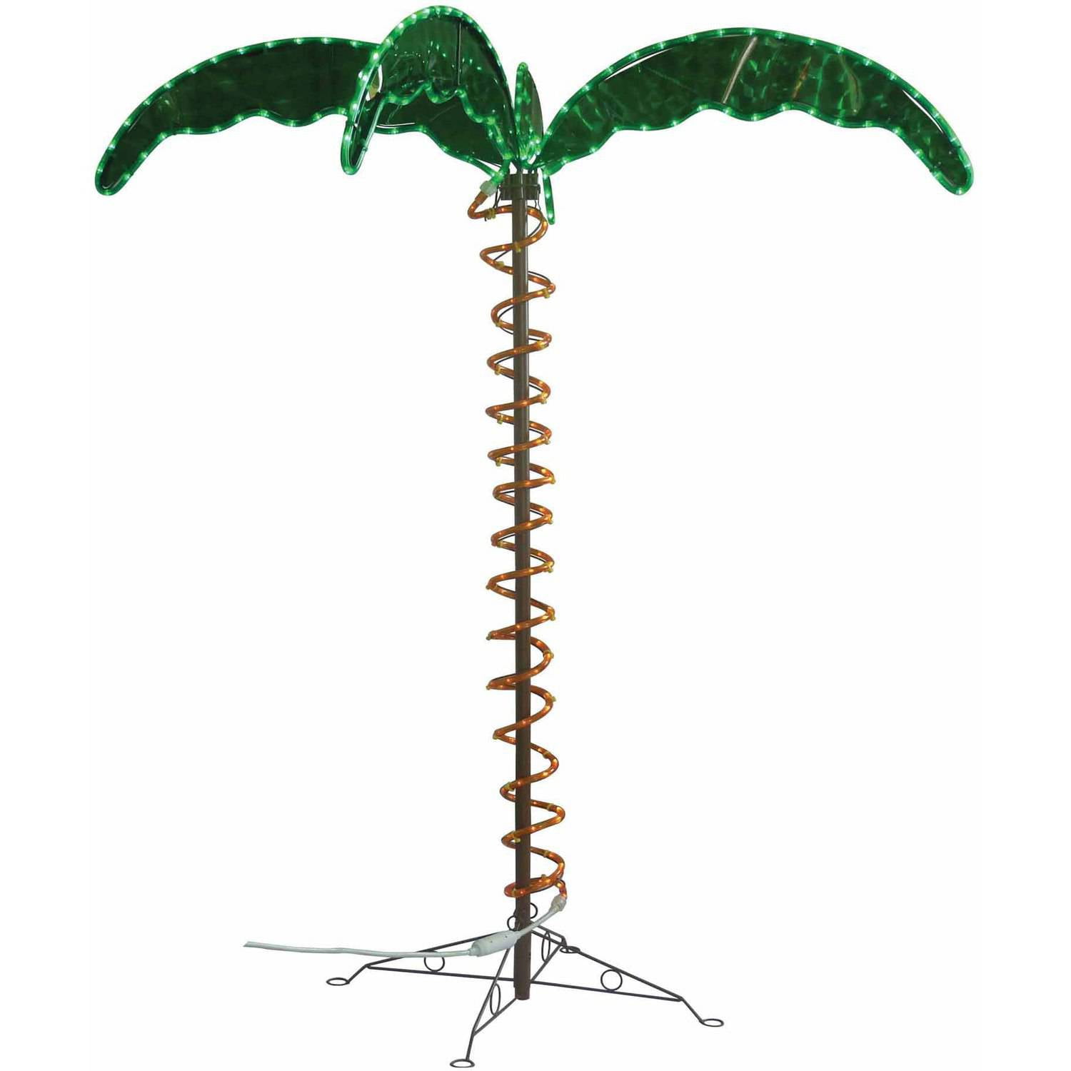 4.5 ft Green Plastic Palm Tree with LED Lights