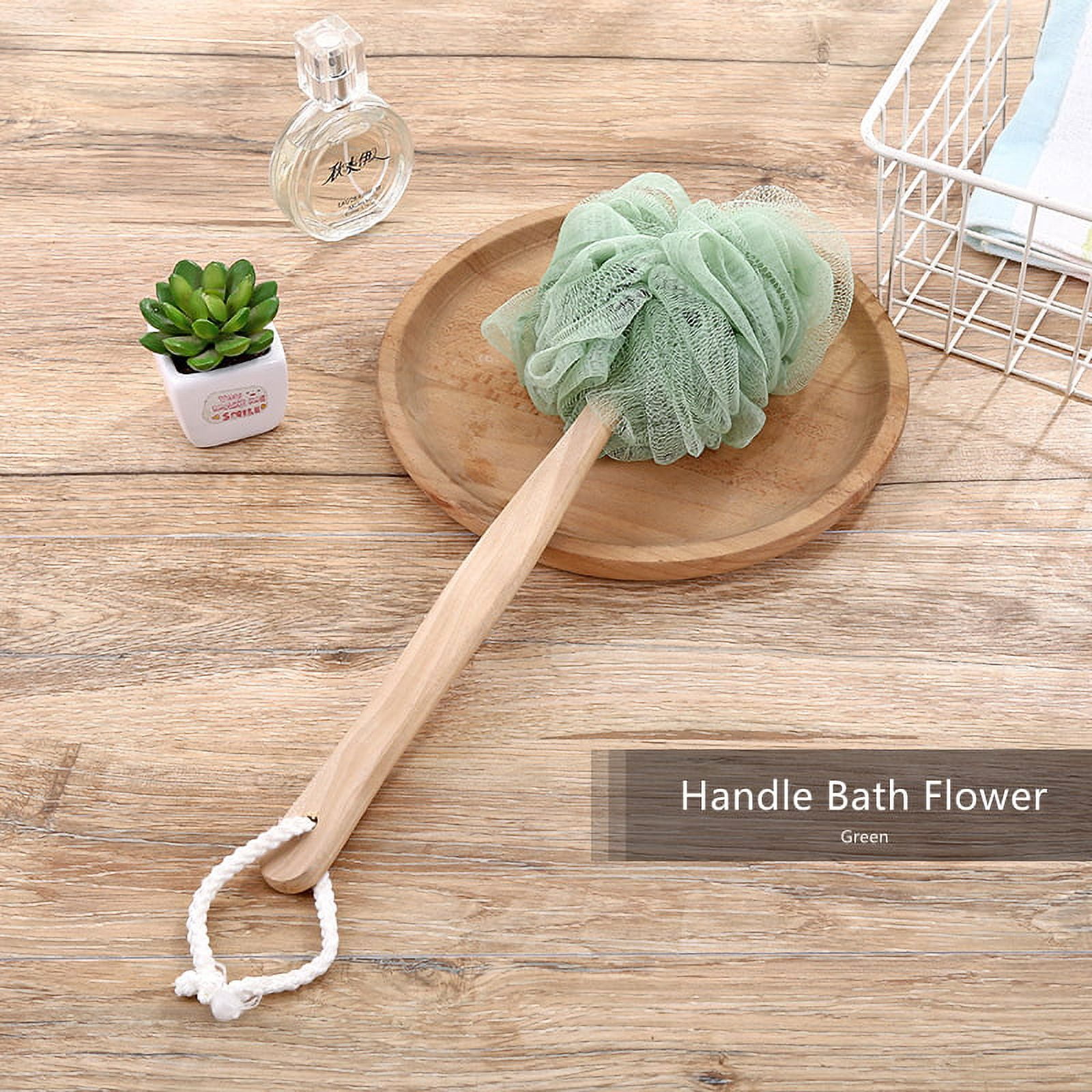 Green Loofah Sponge Back Scrubber Men & Women Long Handled