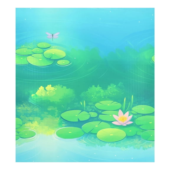 Green Lotus Magnetic Dishwasher Decal 23''x26'' Easy to Clean Single Sided Print