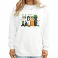 thumbnail image 1 of Green Lucky Cat Print Sweatshirt Graphic Sweatshirt Shamrock Holiday Style S-3XL Tops, 1 of 5