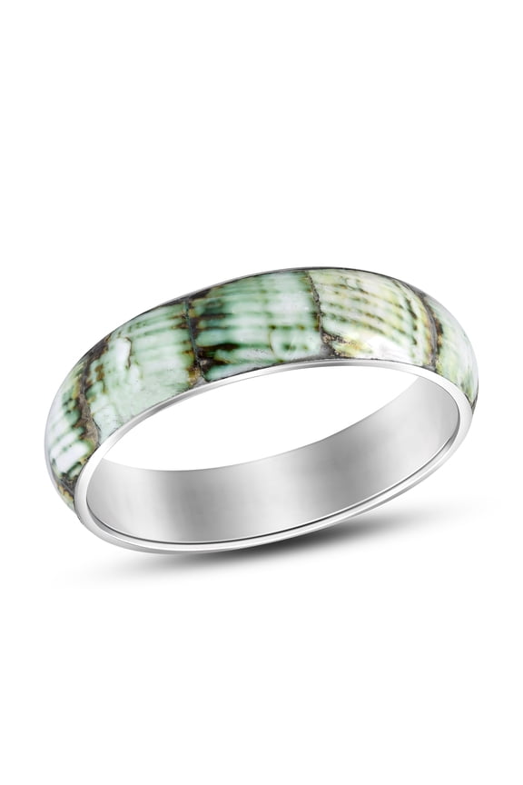 Green Luxuriant Abalone Shell Bangle Bracelet