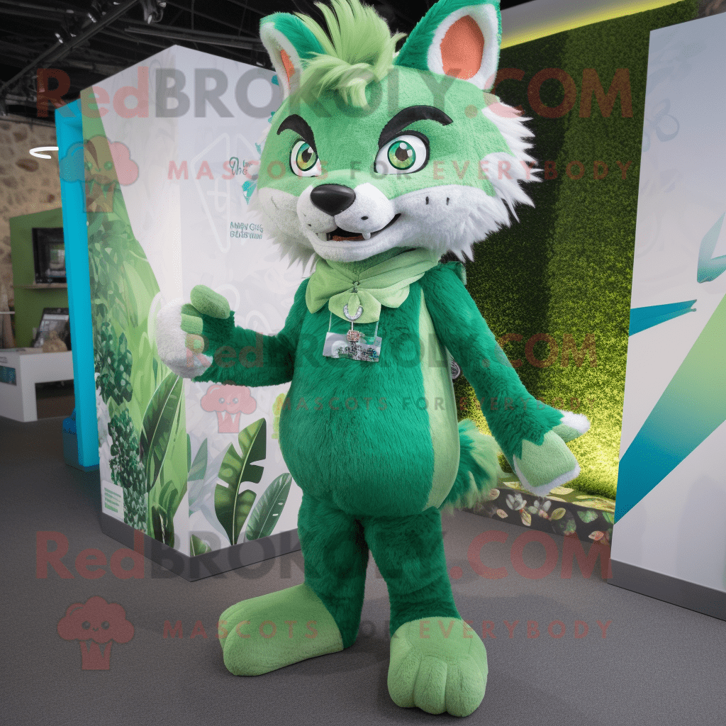 Green Lynx REDBROKOLY mascot costume character dressed with a Midi ...