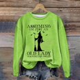 thumbnail image 1 of Green Magical Halloween Sweatshirts Crew Neck Cute Tops Oversized Long Sleeve Festival Pullover Sweater 2XL, 1 of 4