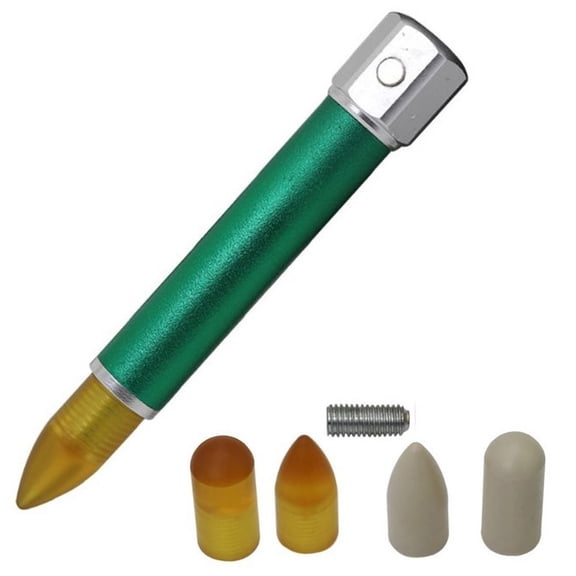 Green Magnet Tap Down Pen for Paintless Dent Repair, Removable for PDR Tool Kit with 4 Heads for Car Hail Door Ding Removal