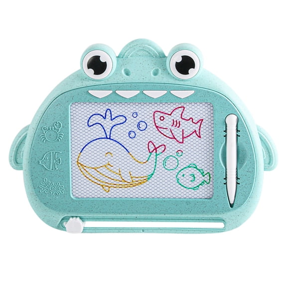 Green Magnetic Drawing Board, Color Graffiti Writing Tablet with Erasable Surface, Educational Doodle Board for Young Learners, Color Recognition and Reusable Art Play