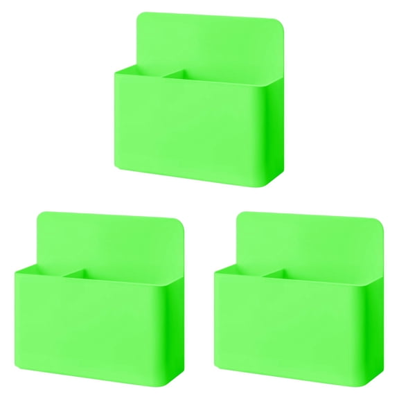 Green Magnetic Storage Cups Pack of 3, Chalk & Marker Holders with Strong Magnet, Wall-Mounted Organizer for Fridge, Whiteboard & Locker, Versatile for Pens, Erasers and Small Tools
