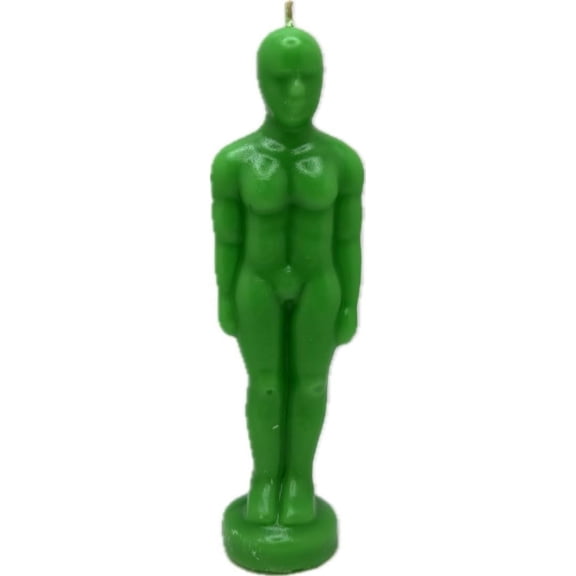 Green -Male Figure Image Candle -(1pc) Vela Verde Imagen Hombre-Spell,Spell Work,Ritual,Magic,Esoteric, CN-5E