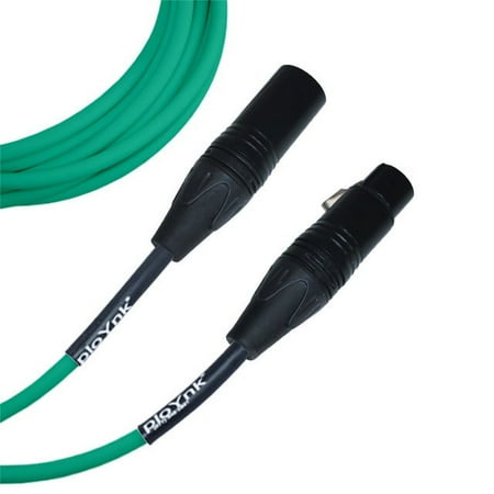 Green Male To Female XLR Microphone Cable - 15 Ft Long