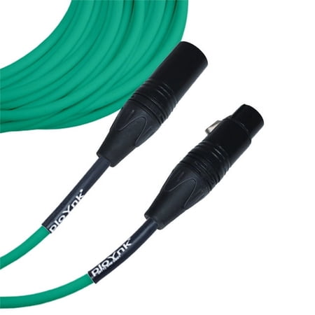 Green Male To Female XLR Microphone Cable - 40 Ft Long